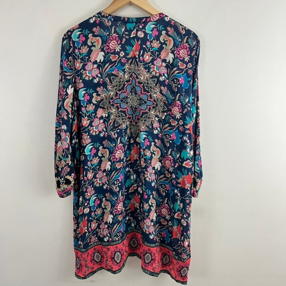 Feathers By Tolani Tunic Top Embroidered Floral Women Size Large - Picture 2 of 10